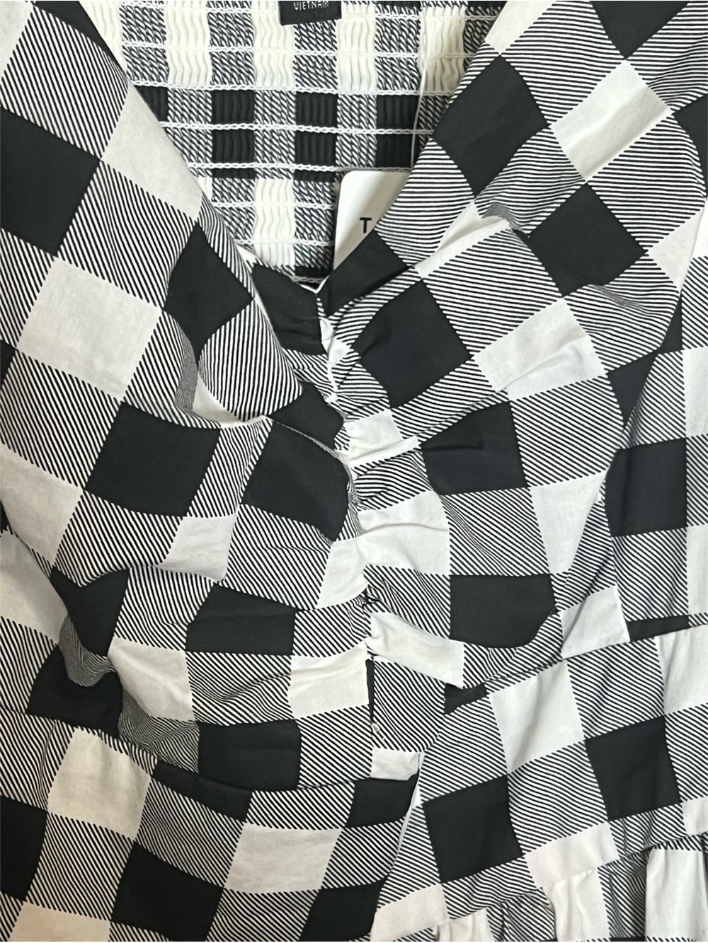 Black & White Gingham Fit-and-Flare Dress - Picture 7 of 11